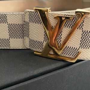 Louis Vuitton Damier White/Gold Belt